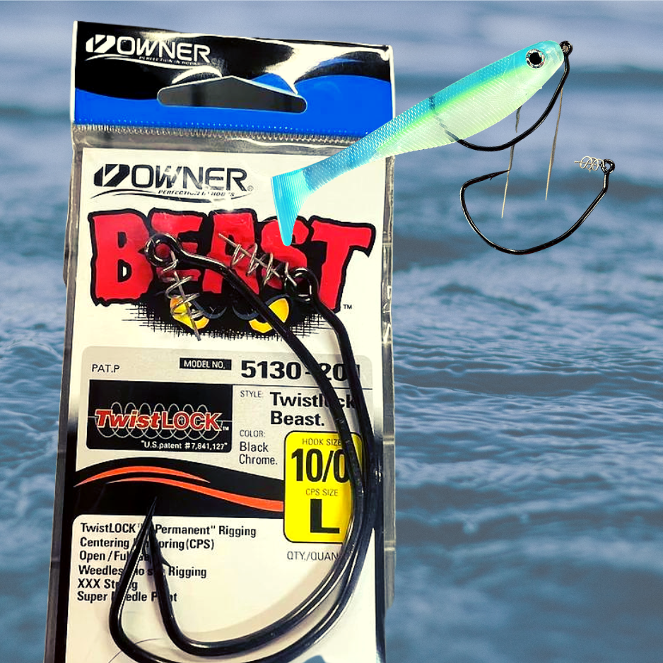 Owner Beast Weighted Swimbait Hook size: 10/0 wt: 3/4oz qty:2